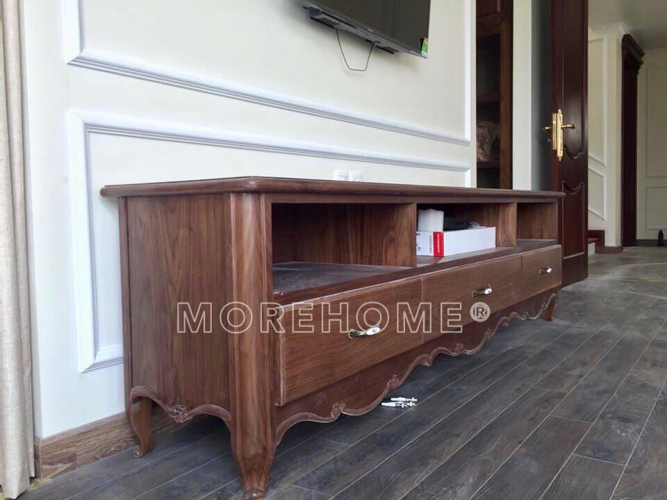 Mẫu kệ tivi gỗ óc chó tại biệt thự cao cấp FLC