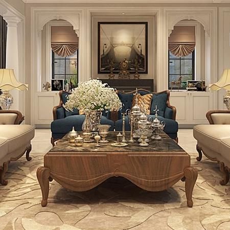  Sofa gỗ óc chó biệt thự Vinhomes RiverSide