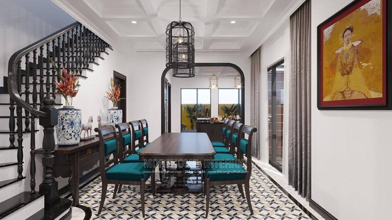 Mẫu bàn ăn gỗ óc chó cao cấp