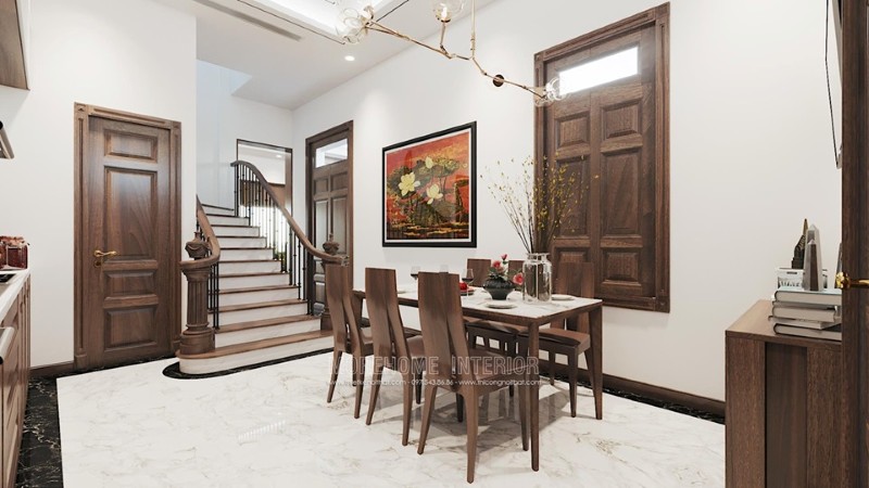 Mẫu bàn ăn gỗ óc chó cao cấp