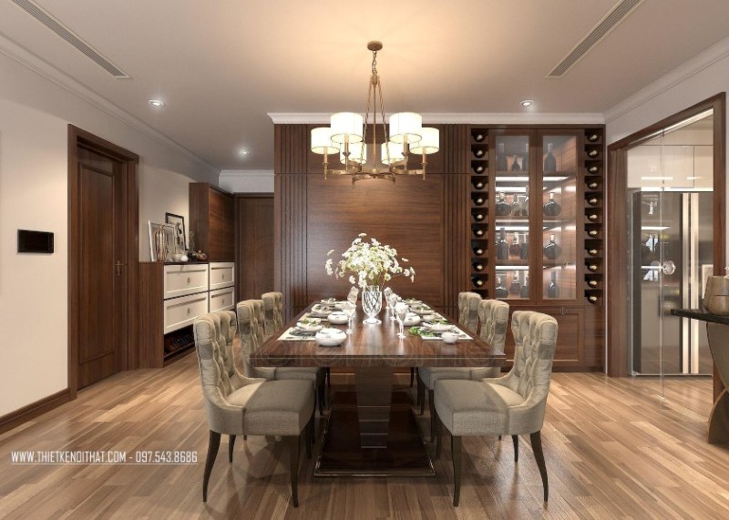 Mẫu bàn ăn gỗ óc chó cao cấp