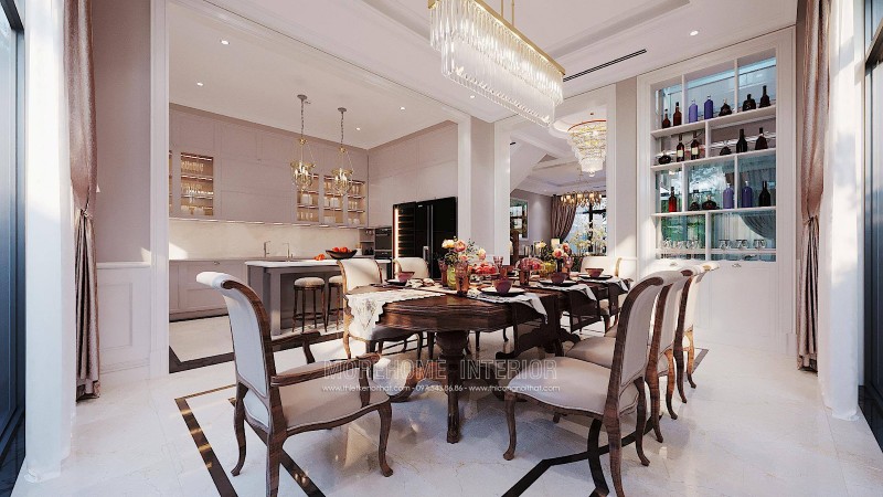 Mẫu bàn ăn gỗ óc chó cao cấp