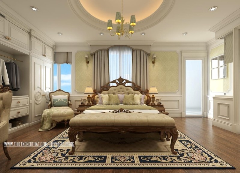 Mẫu giường ngủ tân cổ điển cao cấp với đường nét chạm khắc tinh tế. Để được sở hữu những mẫu giường đẳng cấp này hãy liên hệ với Morehome để được báo giá và sản xuất nhé. Hotline: 0975438686. giường ngủ gỗ óc chó