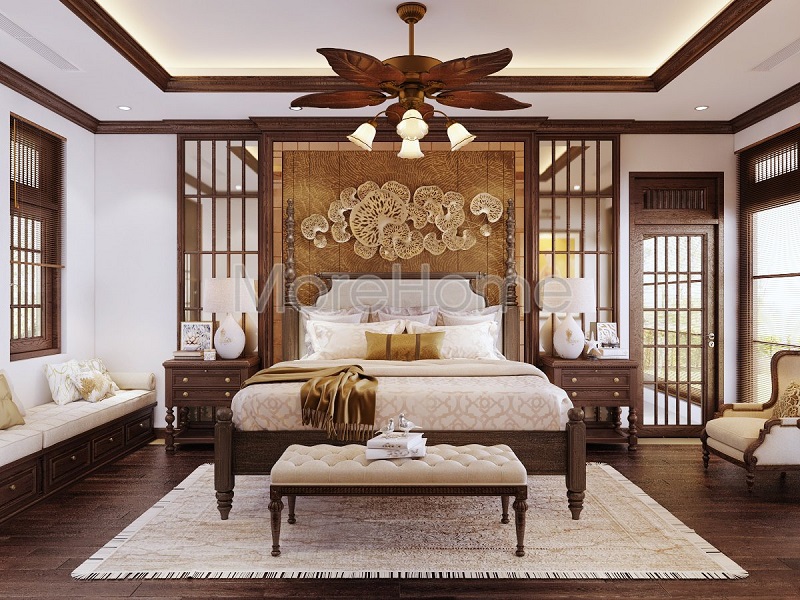 Mẫu giường ngủ gỗ tự nhiên tân cổ điển mang đến vẻ đẹp lôi cuốn cho căn phòng ngủ của gia chủ giường ngủ gỗ óc chó