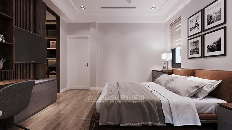 Mẫu giường ngủ gỗ óc chó cao cấp, sang trọng