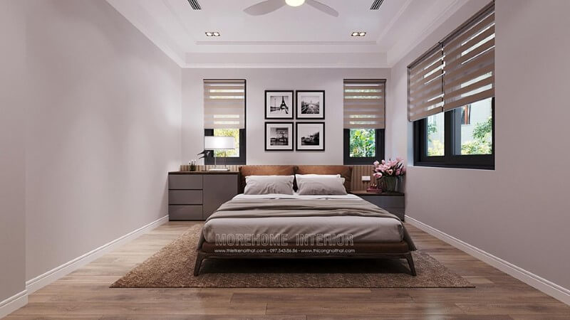 Mẫu giường ngủ gỗ óc chó cao cấp, sang trọng