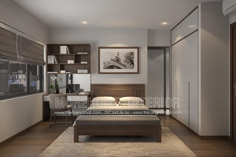 Mẫu giường ngủ gỗ óc chó cao cấp, sang trọng