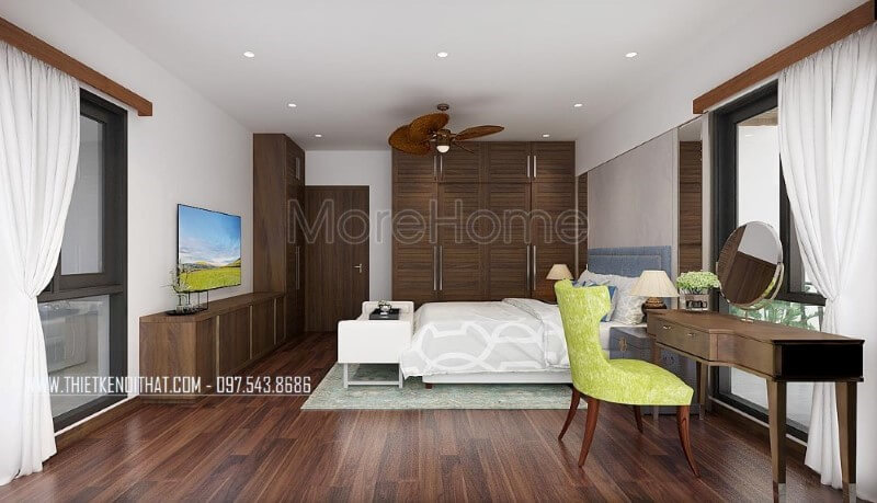 Thiết kế nội thất gỗ óc chó sang trọng