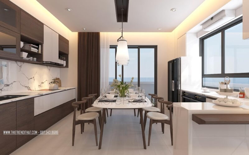 Thiết kế nội thất gỗ óc chó sang trọng