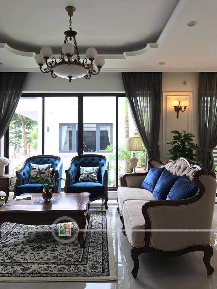 Mẫu sofa gỗ óc chó cao cấp