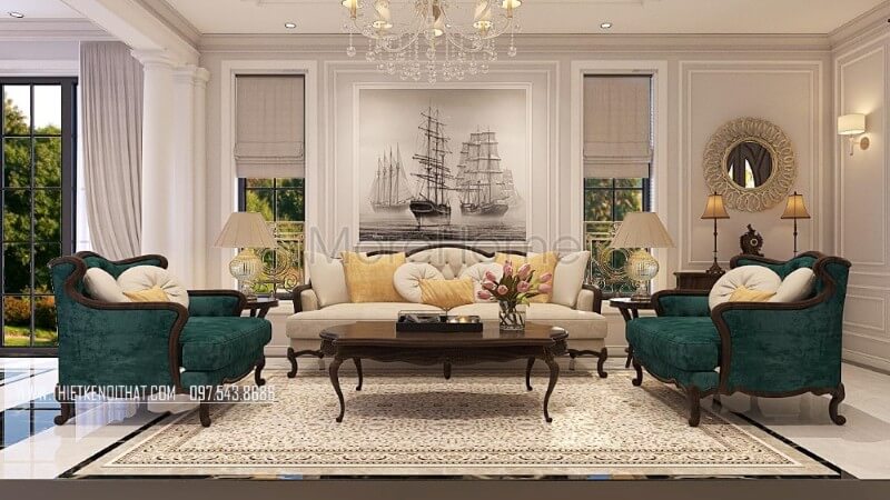 Mẫu sofa gỗ óc chó cao cấp