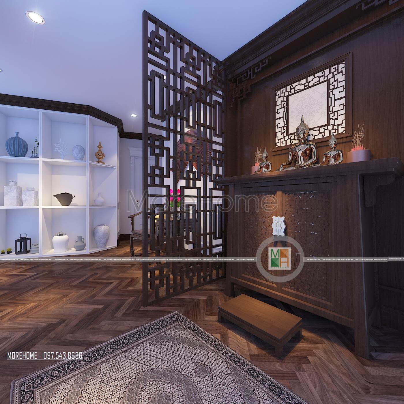 Tủ thờ gỗ óc chó đẹp cho nahf chung cư, nhà phố, biệt thự