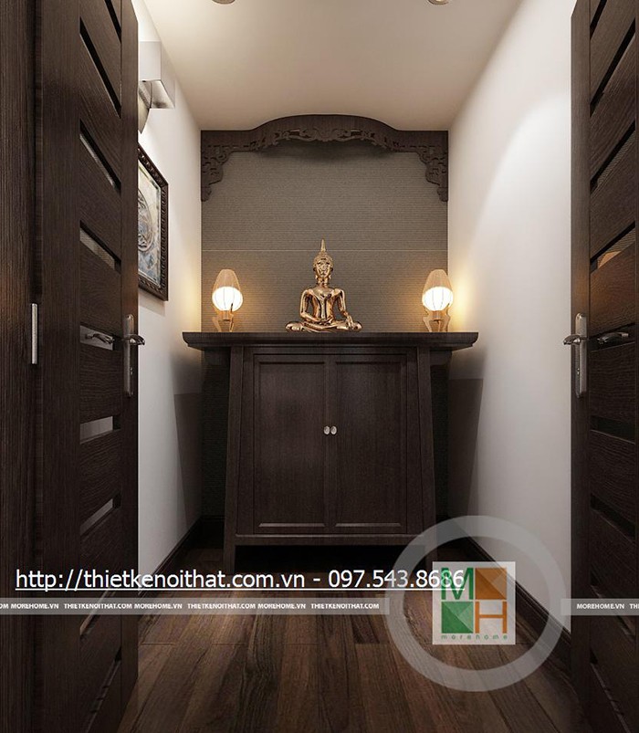 Tủ thờ gỗ óc chó đẹp cho nahf chung cư, nhà phố, biệt thự