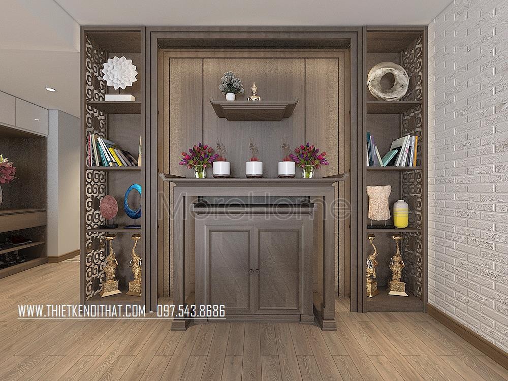 Tủ thờ gỗ óc chó đẹp cho nahf chung cư, nhà phố, biệt thự