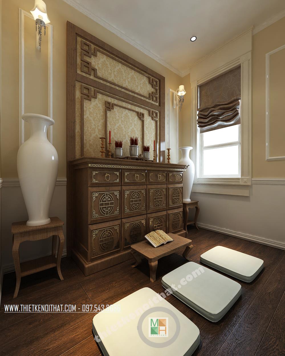 Tủ thờ gỗ óc chó đẹp cho nahf chung cư, nhà phố, biệt thự