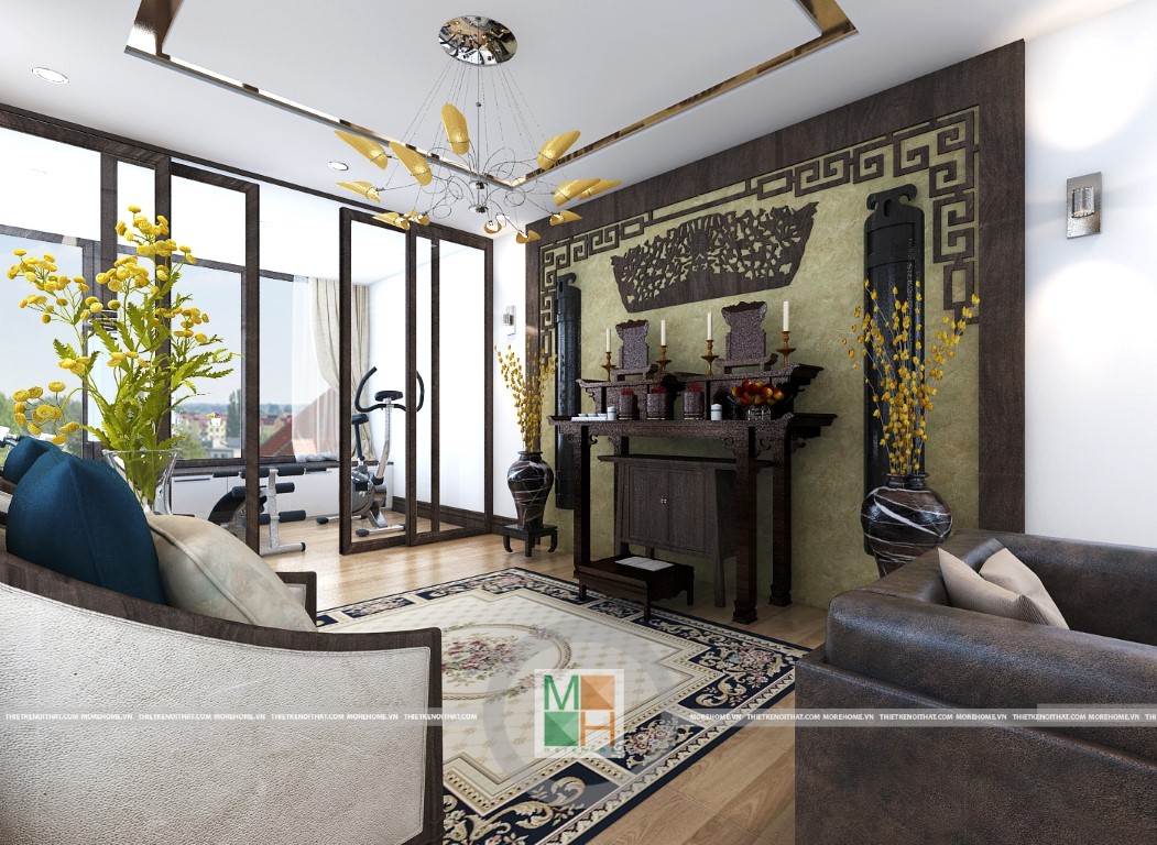 Tủ thờ gỗ óc chó đẹp cho nahf chung cư, nhà phố, biệt thự