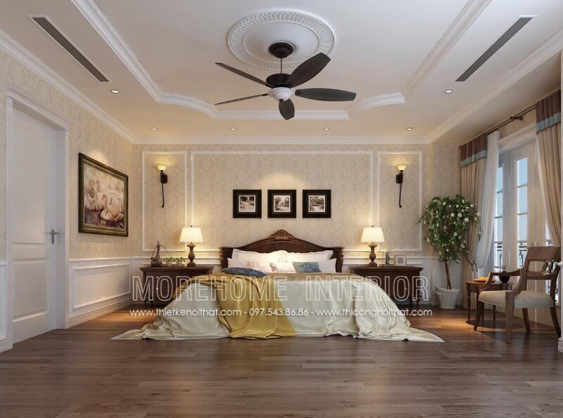 Mẫu giường ngủ gỗ óc chó tân cổ điển này được thiết kế tinh tế và sang trọng ở phần đầu giường, phần thân giường được phun sơn Alkana bóng đẹp với 4 chân cao vừa phải. Mẫu giường ngủ gỗ óc chó tân cổ điển