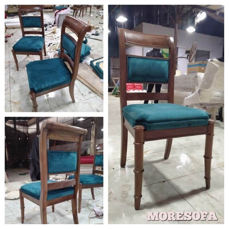 Sản phẩm hàng may đo được lựa chọn chất liệu gỗ không pha tạp luôn đáp ứng được với những khách hàng khó tính, yêu cầu cao về mặt thẩm mỹ, đường nét và chất lượng _ Đó chính là sản phẩm ghế ăn gỗ óc chó cao cấp phong cách hiện đại