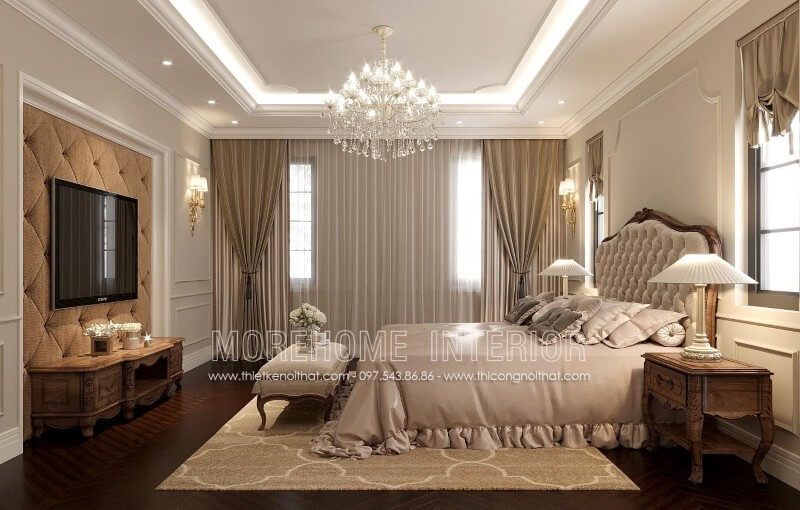 Mẫu kệ tivi gỗ óc chó này vừa mang vẻ đẹp cổ điển lại vừa mang vẻ đẹp tân cổ điển, là sản phẩm nội thất trang trí phòng ngủ đẹp và đẳng cấp