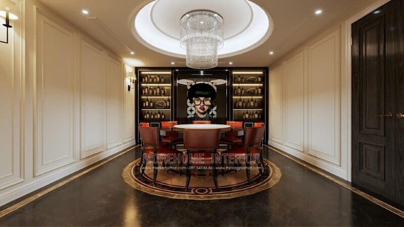 Thiết kế trang trí nội thất phòng rượu sang trọng đẹp cho biệt thự cao cấp tại hải phòng