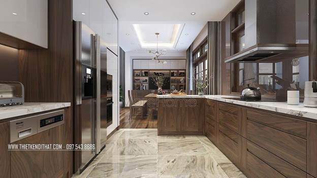Tin được không? 10 mẫu tủ bếp gỗ óc chó đẹp chỉ từ 20 triệu đồng?