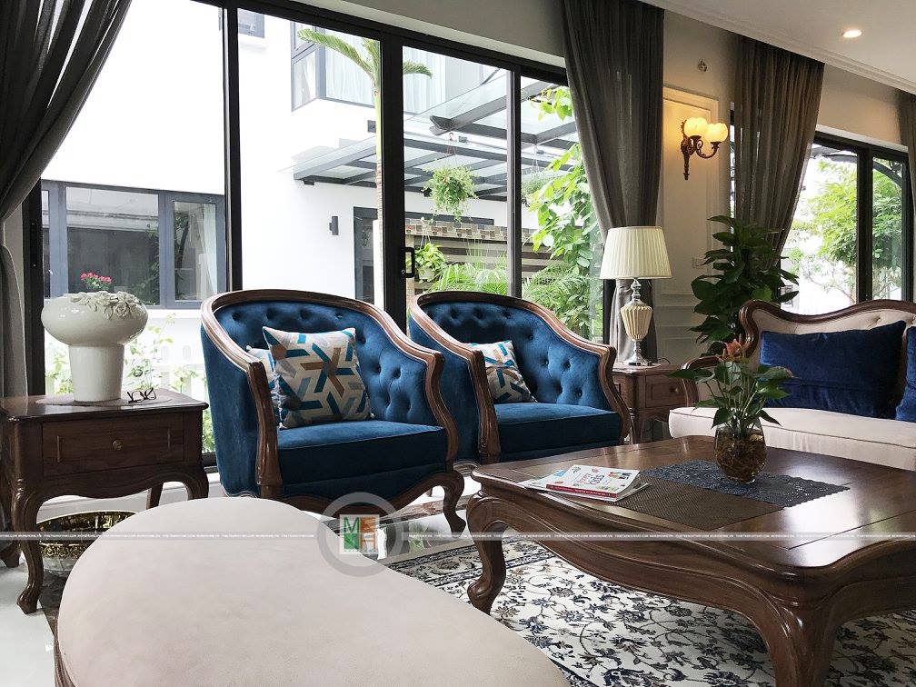 Thiết kế nội thất phòng khách gỗ óc chó cao cấp 22548728_16825117584...