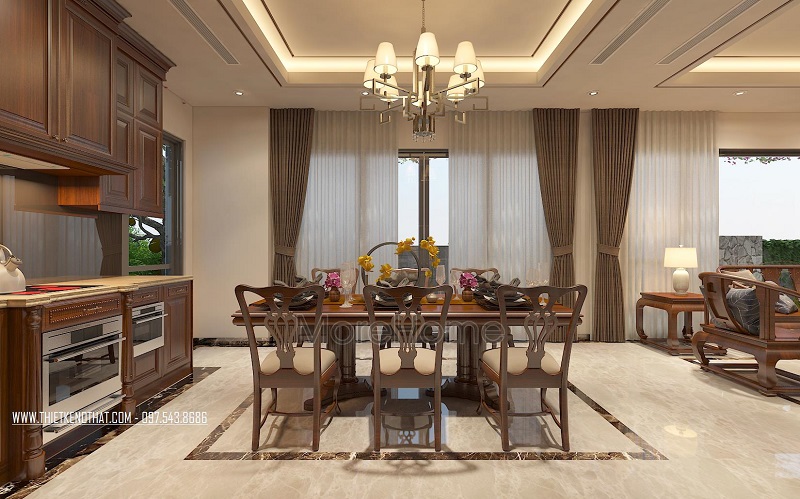 Mẫu bàn ăn gỗ óc chó cao cấp