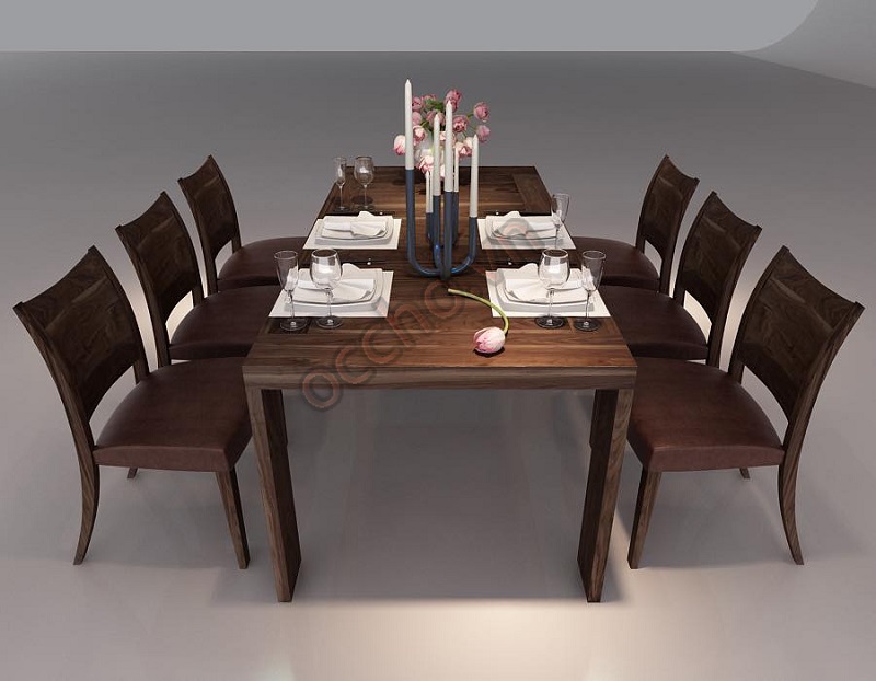 Mẫu bàn ăn gỗ óc chó cao cấp