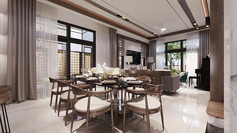 Mẫu bàn ăn gỗ óc chó cao cấp