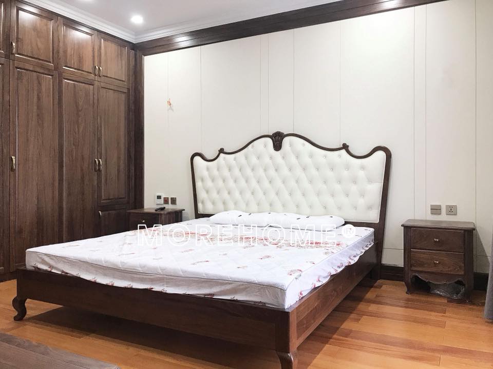Mẫu giường gỗ óc chó đẹp